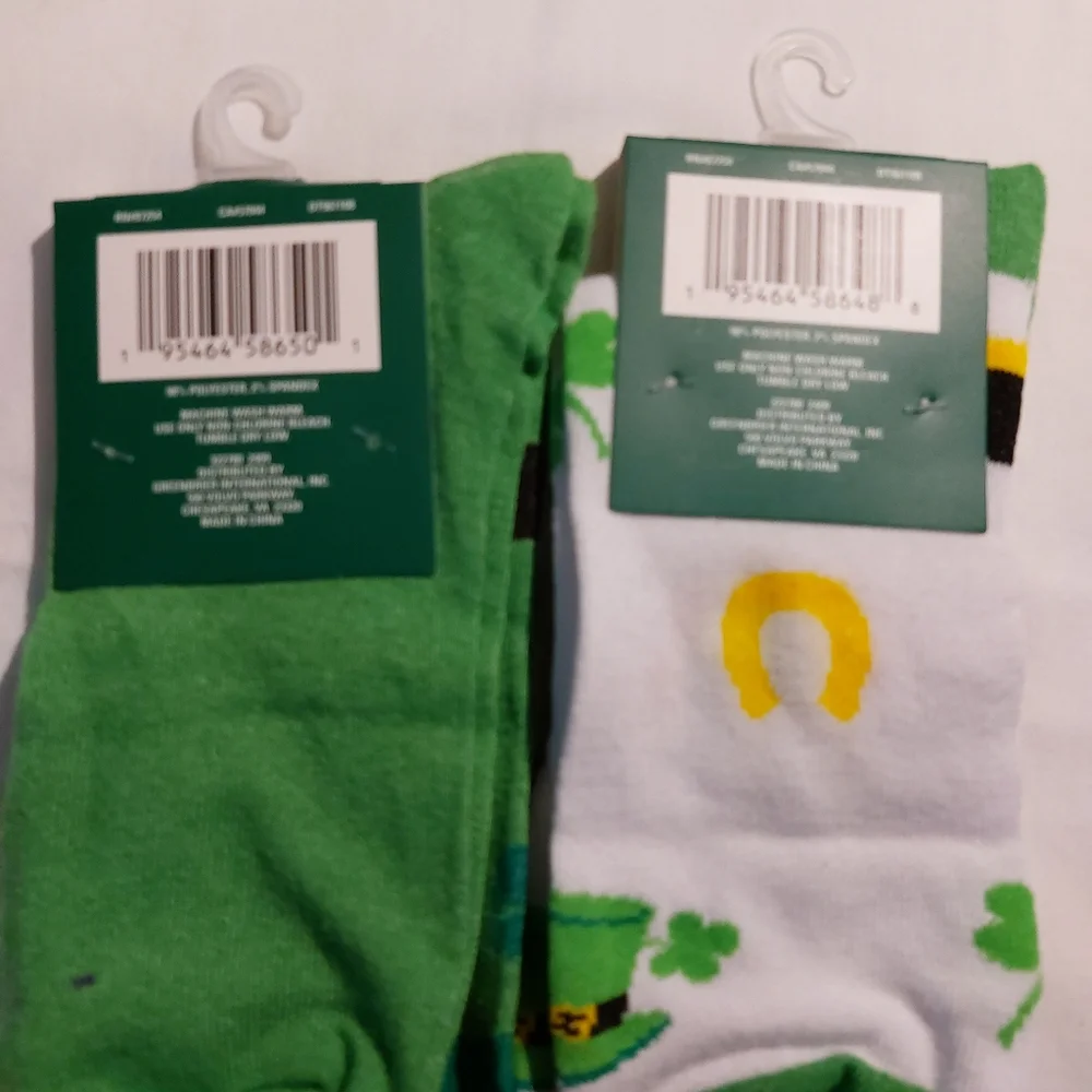 St. Patrick's Day Themed Socks Set Of 2 NEW